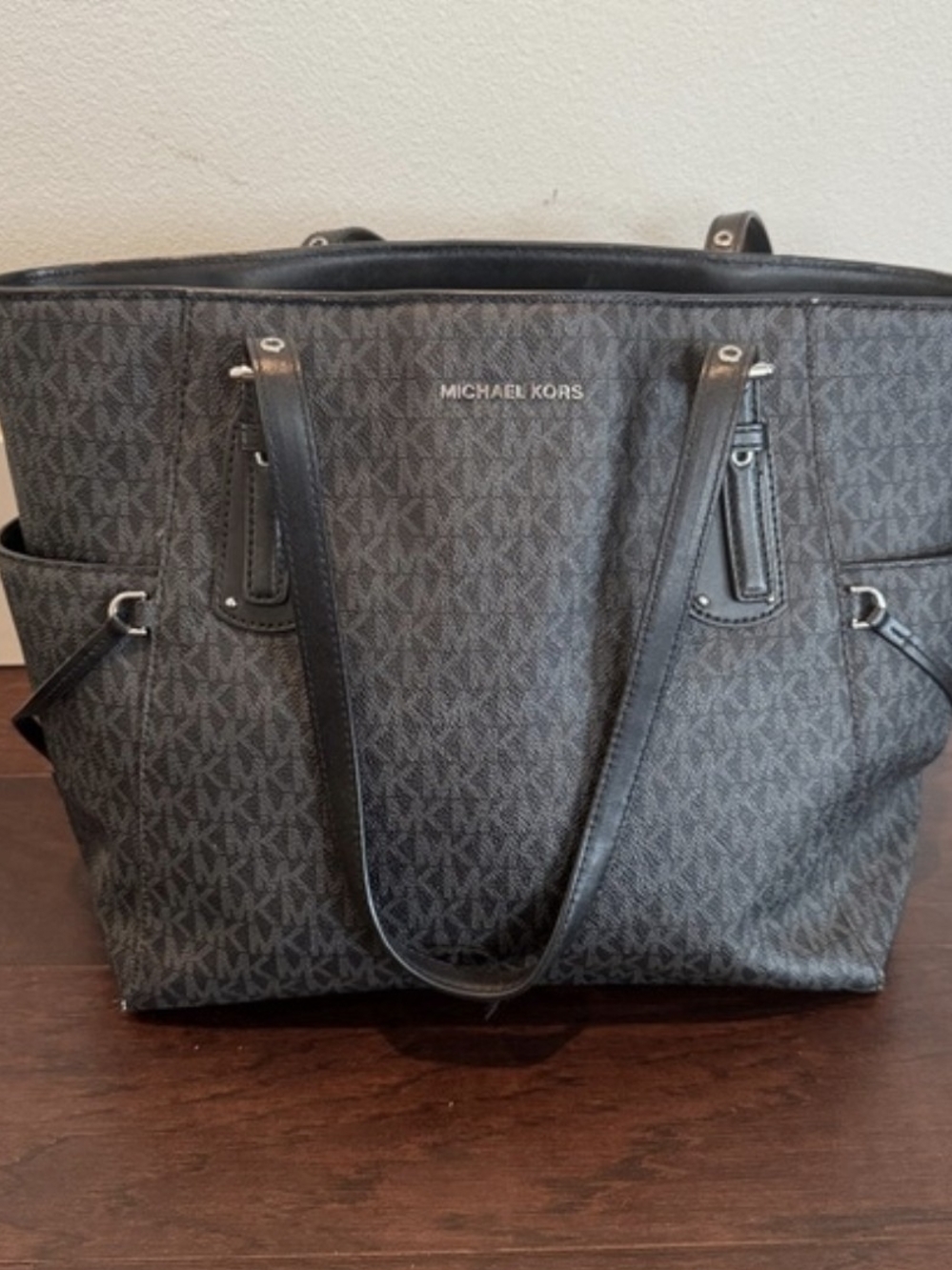 Michael Kors Charcoal MK Monogram Tote